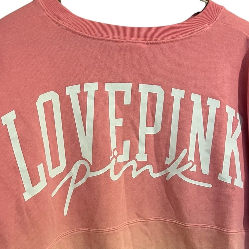 VICTORIA’S SECRET Pink Varsity Crew Sweatshirt Top Medium 3111-9 - Picture 7 of 10
